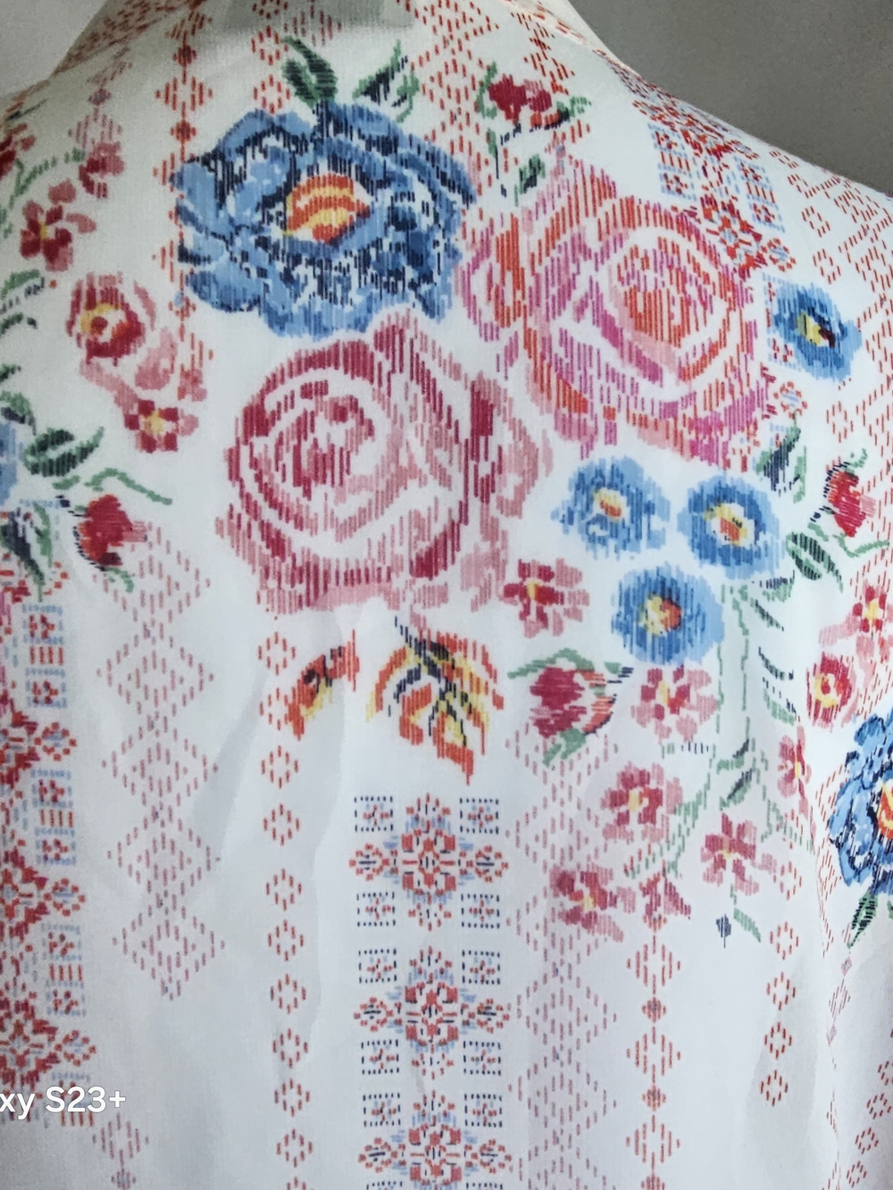 JORJA Floral Kimono Cardigan Duster XL White Pink Blue Open Front Lightweight - Picture 4 of 11